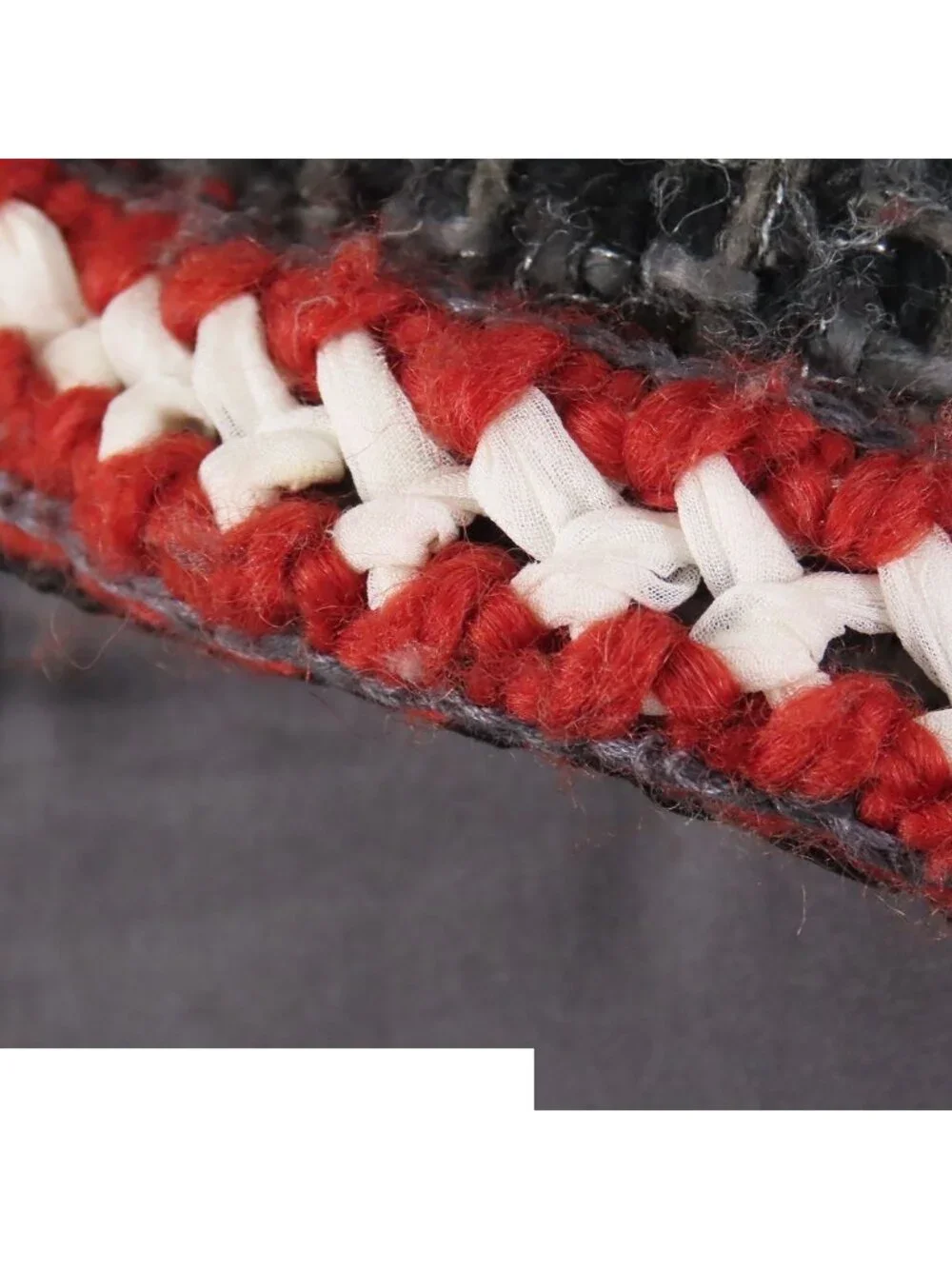 Chanel Tweed Skirt Coco Button Gray Red Acrylic Cotton 36